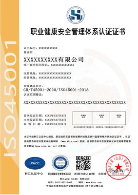 iso45001证书中文版